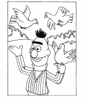 A coloring page of sesame street